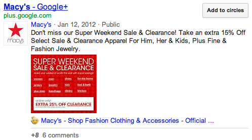 brand-pages-appear-in-google-search-results Google+ Brand Pages Appear in Google Search Results