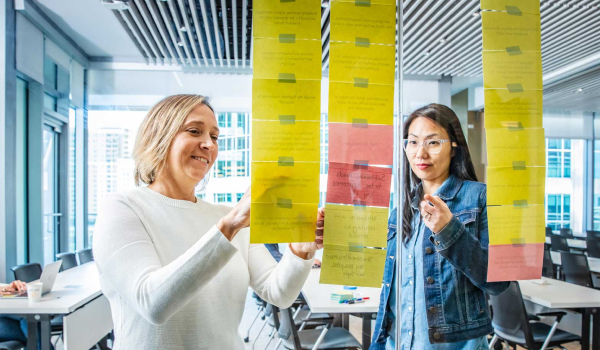 two women at roadmap board