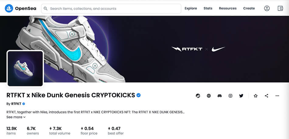 rtfkt nike cryptokicks web 1